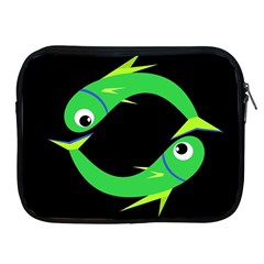 Green Fishes Apple Ipad 2/3/4 Zipper Cases