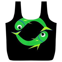 Green Fishes Full Print Recycle Bags (l) 