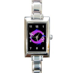 Purple Fishes Rectangle Italian Charm Watch