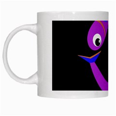 Purple Fishes White Mugs by Valentinaart