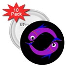 Purple fishes 2.25  Buttons (10 pack)  Front