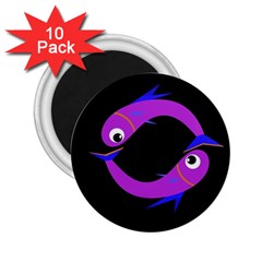 Purple Fishes 2 25  Magnets (10 Pack) 