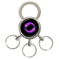 Purple Fishes 3-ring Key Chains