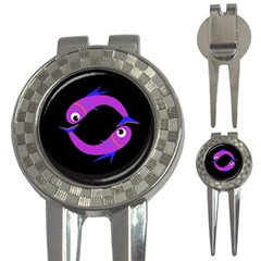 Purple Fishes 3-in-1 Golf Divots