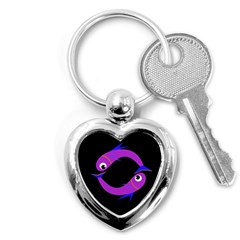 Purple Fishes Key Chains (heart) 