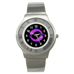 Purple Fishes Stainless Steel Watch