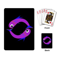 Purple Fishes Playing Card by Valentinaart