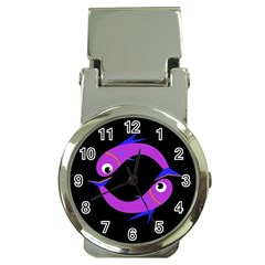 Purple Fishes Money Clip Watches