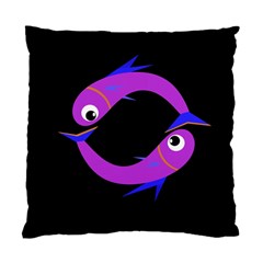 Purple Fishes Standard Cushion Case (two Sides)