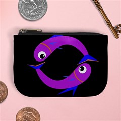 Purple Fishes Mini Coin Purses