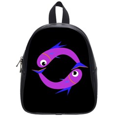 Purple Fishes School Bags (small) 