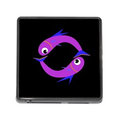 Purple Fishes Memory Card Reader (square)