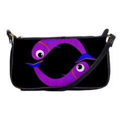 Purple Fishes Shoulder Clutch Bags