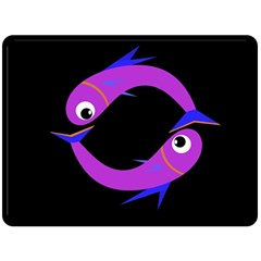 Purple Fishes Fleece Blanket (large) 