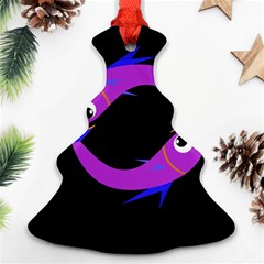 Purple Fishes Christmas Tree Ornament (2 Sides)