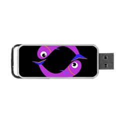 Purple Fishes Portable Usb Flash (two Sides) by Valentinaart