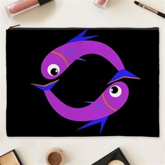 Purple Fishes Cosmetic Bag (xxxl) 