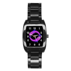 Purple Fishes Stainless Steel Barrel Watch