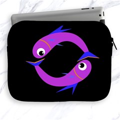 Purple Fishes Apple Ipad 2/3/4 Zipper Cases by Valentinaart