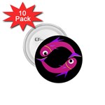 Magenta fishes 1.75  Buttons (10 pack) Front