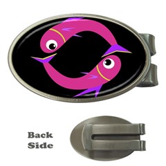 Magenta Fishes Money Clips (oval) 