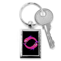 Magenta Fishes Key Chains (rectangle) 