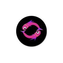 Magenta Fishes Golf Ball Marker