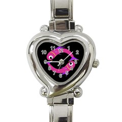 Magenta Fishes Heart Italian Charm Watch