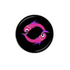 Magenta Fishes Hat Clip Ball Marker by Valentinaart