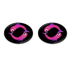 Magenta Fishes Cufflinks (oval)