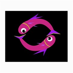 Magenta Fishes Small Glasses Cloth (2-side)