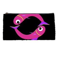 Magenta Fishes Pencil Cases