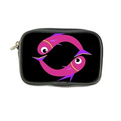 Magenta Fishes Coin Purse by Valentinaart