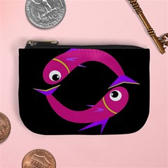 Magenta Fishes Mini Coin Purses