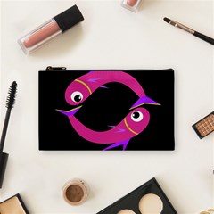 Magenta Fishes Cosmetic Bag (small) 