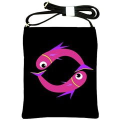 Magenta Fishes Shoulder Sling Bags