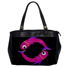 Magenta Fishes Office Handbags by Valentinaart