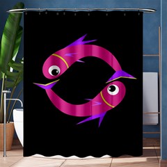 Magenta Fishes Shower Curtain 60  X 72  (medium)  by Valentinaart