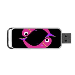 Magenta Fishes Portable Usb Flash (two Sides) by Valentinaart