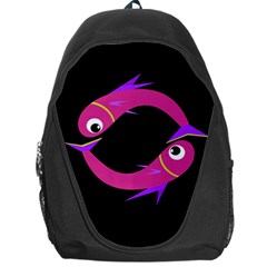 Magenta Fishes Backpack Bag