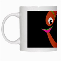 Orange Fishes White Mugs