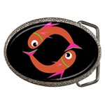 Orange fishes Belt Buckles Front