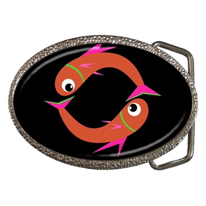 Orange fishes Belt Buckles