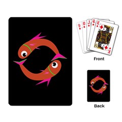 Orange Fishes Playing Card