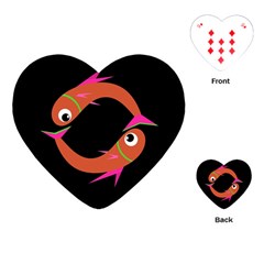 Orange Fishes Playing Cards (heart) 