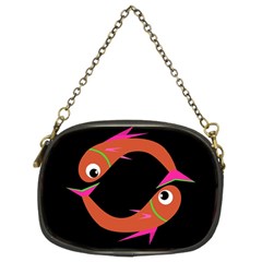 Orange Fishes Chain Purses (two Sides) 