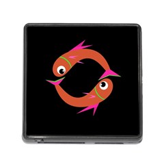 Orange Fishes Memory Card Reader (square)