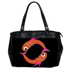 Orange Fishes Office Handbags (2 Sides) 