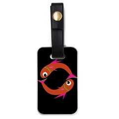 Orange Fishes Luggage Tags (one Side)  by Valentinaart