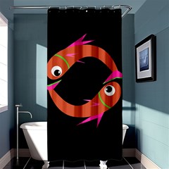 Orange Fishes Shower Curtain 36  X 72  (stall) 